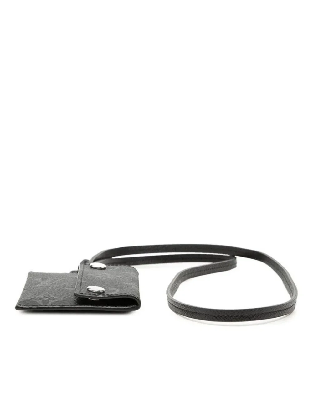 Louis Vuitton Monogram Eclipse Card Case on Strap Black Leather